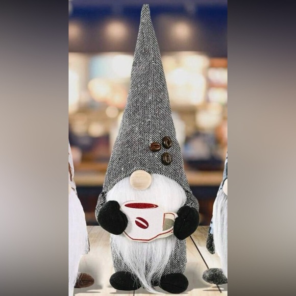 NWT Adorable Adjustable Hat- Gray Coffee ☕️ Gnome Decoration - Picture 2 of 14